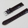Коричневый кожаный ремешок из кожи теленка STAILER ORIGINAL 1122-1811 размер (18/16 мм), длина L (120 / 80 мм) с тиснением под кожу крокодила