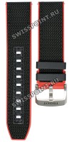 Черный каучуковый ремешок Tissot T604046369 с тканевой накладкой, 22/22, стальная пряжка, для часов Tissot T-Sport T125.617.17.051.01 Supersport Chrono