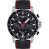 Черный каучуковый ремешок Tissot T604046369 с тканевой накладкой, 22/22, стальная пряжка, для часов Tissot T-Sport T125.617.17.051.01 Supersport Chrono