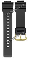 Черный полимерный ремешок Casio 10566528, желтая пряжка, для часов Casio GA-810B-1A9
