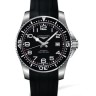 Черный каучуковый ремешок Longines L682125024 для часов Longines Conquest L36954, L3.695.4.59.2, L3.695.4.53.2
