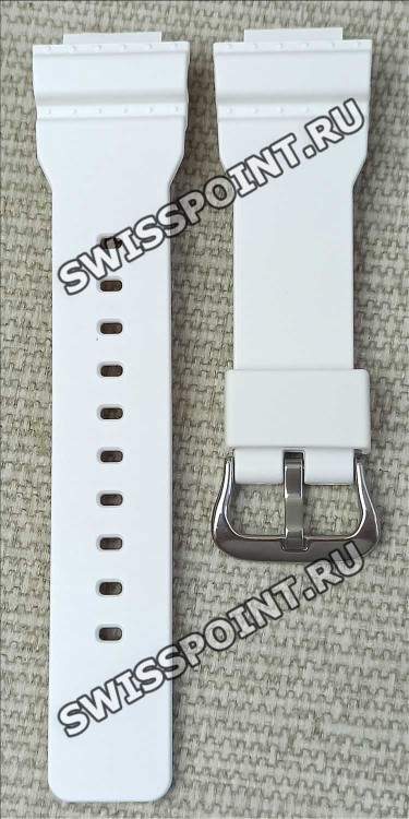 Белый полимерный ремешок Casio 10519976 для часов Casio GMA-S110, GMA-S120, GMA-S130, GMA-S140