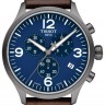 Коричневый кожаный ремешок Tissot T600043873 / T610044154, удлиненный, 22/22 XL, серая пряжка, для часов Tissot Chrono XL T116.617.36.047.00