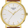 Коричневый кожаный ремешок Tissot T600039640, теленок, 19/18, желтая пряжка, для часов Tissot Every Time T109.410