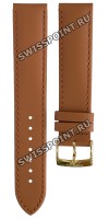 Коричневый кожаный ремешок Tissot T600039640, теленок, 19/18, желтая пряжка, для часов Tissot Every Time T109.410
