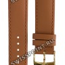 Коричневый кожаный ремешок Tissot T600039640, теленок, 19/18, желтая пряжка, для часов Tissot Every Time T109.410