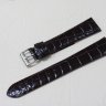 Коричневый кожаный ремешок из кожи теленка STAILER ORIGINAL 1122-2011 размер (20/16 мм), длина L (120 / 80 мм) с тиснением под кожу крокодила