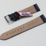 Черный кожаный ремешок из кожи теленка STAILER ORIGINAL 1551A-2211 размер (22/18 мм), длина L (120 / 80 мм) с тиснением под кожу крокодила