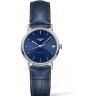 Синий кожаный ремешок Longines L682155256, 16/14, без замка, для часов Longines Presence L4.322.4.92.2