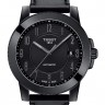 Черный кожаный ремешок Tissot T600040545, теленок, 21/19, черная пряжка, для часов Tissot Gentleman T098.407