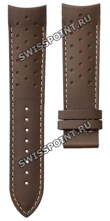 Коричневый кожаный ремешок Tissot T610041140, 22/20, без замка, для часов Tissot V8 T106.427, T106427A