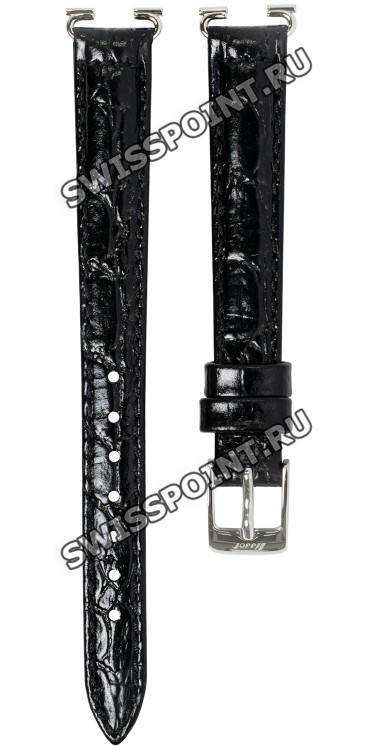 Черный кожаный ремешок Tissot T600046128, 12/10, стальная пряжка, для часов Tissot Heritage T128.161.16.012.00 Heritage Porto