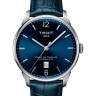 Синий кожаный ремешок Tissot T610041859, теленок, 21/18, без замка, для часов Tissot Chemin des Tourelles T099.405, T099.407, T099.427