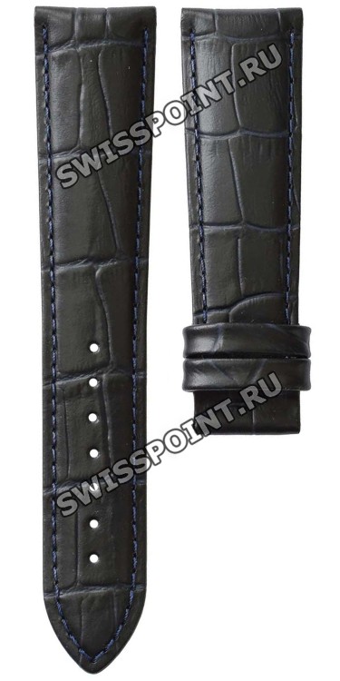 Синий кожаный ремешок Tissot T610041859, теленок, 21/18, без замка, для часов Tissot Chemin des Tourelles T099.405, T099.407, T099.427