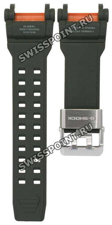 Зеленый полимерный ремешок Casio 10635871 для часов Casio G-Shock Gravitymaster GPW-2000-3A