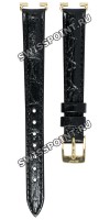 Черный кожаный ремешок Tissot T600046130, 12/10, желтая пряжка, для часов Tissot Heritage T128.161.36.262.00 Heritage Porto