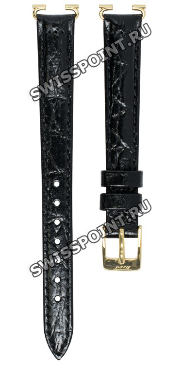 Черный кожаный ремешок Tissot T600046130, 12/10, желтая пряжка, для часов Tissot Heritage T128.161.36.262.00 Heritage Porto