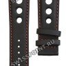 Черный кожаный ремешок Tissot T610034298, удлиненный, 23/20 XL, телёнок, интегрированный, красная прострочка, без замка, для часов Tissot PRS 516 T079.427.26.057.00
