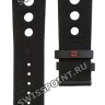 Черный кожаный ремешок Tissot T610034298, удлиненный, 23/20 XL, телёнок, интегрированный, красная прострочка, без замка, для часов Tissot PRS 516 T079.427.26.057.00