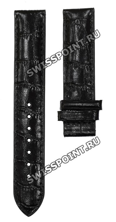 Черный кожаный ремешок Tissot T610029086, теленок, имитация крокодила, без замка, 16/16, для часов Tissot Dressport T050.207, T050.217