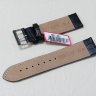 Черный кожаный ремешок из кожи теленка STAILER ORIGINAL 1581-2201 размер (22/20 мм), длина M (105 / 70 мм) с тиснением под кожу крокодила