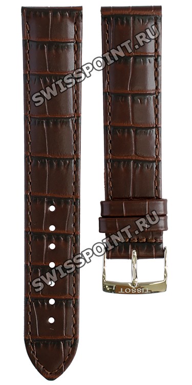 Коричневый кожаный ремешок Tissot T600040587, теленок, 19/18, стальная пряжка, для часов Tissot Every Time T109.410.16.033.00