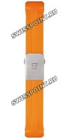Оранжевый каучуковый ремешок Tissot T603035304, 22/20, интегрированный, титановая клипса, для часов Tissot T-Touch Solar T091.420, T110.420