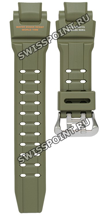 Зеленый полимерный ремешок Casio 10531393 для часов Casio GA-1100KH-3A