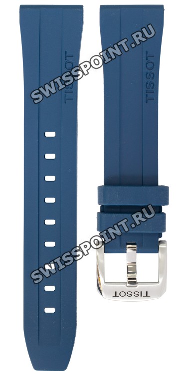 Синий каучуковый ремешок Tissot T603044837, 20/17, стальная пряжка, для часов Tissot T-Sport T114.417.17.047.00 PRC 200
