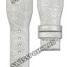 Серебристый кожаный ремешок Tissot T610025560, телёнок с узором, 22/16, без замка, для часов Tissot T-WAVE T023.309