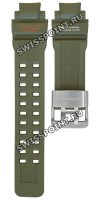 Зеленый полимерный ремешок Casio 10533484, стальная пряжка, для часов Casio GW-A1100KH-3A
