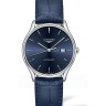 Синий кожаный ремешок Longines L682163599, 21/20, без замка, для часов Longines Lyre L4.961.4.92.2