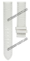 Белый кожаный ремешок Tissot T610029084, 16/16, без замка, для часов Tissot Dressport T050.207, T050.217