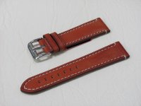 Коричневый кожаный ремешок из кожи теленка STAILER ORIGINAL 5195-2211 размер (22/20 мм), длина L (120 / 80 мм) гладкий