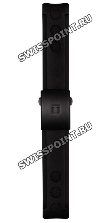 Черный резиновый ремешок Tissot T603037161, 20/20, интегрированный, с отверстиями, для часов Tissot PRS 516 T100.417, T100.428, T100.430