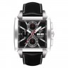 Черный кожаный ремешок Tissot T610027039, телёнок, 22/18 XL, белая прострочка, без замка, для часов Tissot Quadrato T005.514