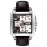 Черный кожаный ремешок Tissot T610027039, телёнок, 22/18 XL, белая прострочка, без замка, для часов Tissot Quadrato T005.514
