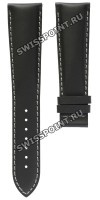 Черный кожаный ремешок Tissot T610027039, телёнок, 22/18 XL, белая прострочка, без замка, для часов Tissot Quadrato T005.514