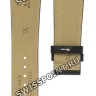 Черный кожаный ремешок Tissot T610027039, телёнок, 22/18 XL, белая прострочка, без замка, для часов Tissot Quadrato T005.514