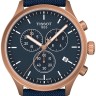 Синий текстильный кожаный ремешок Tissot T604044935 / T610043390, 22/22, розовая пряжка, для часов Tissot T-Sport Chrono XL T116.617.37.041.00
