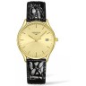 Черный кожаный ремешок Longines L682144610, 16/14, без замка, для часов Longines Presence L4.320.2, L4.322.2, L4.322.4, L4.359.2, L4.320.4, L4.359.4
