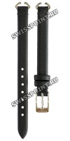 Черный кожаный ремешок Tissot T600041063, теленок, 8/8, стальная пряжка, для часов Tissot Femini-T T113.109