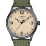 Тканевый зеленый ремешок Tissot T604043499 / T610043500, 22/22, черная пряжка, для часов Tissot Gent XL T116.410, T116.617