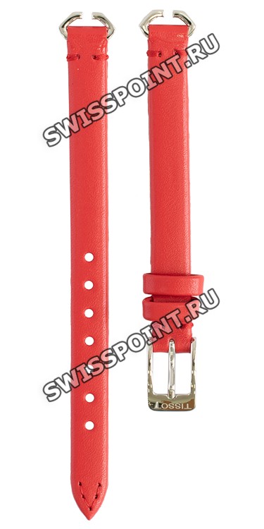 Красный кожаный ремешок Tissot T600041064, теленок, 8/8, стальная пряжка, для часов Tissot Femini-T T113.109