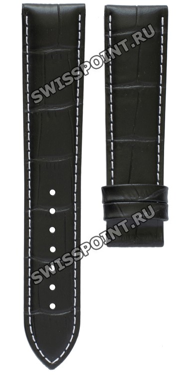 Черный кожаный ремешок Tissot T610031122, теленок, имитация крокодила, без замка, 20/18 мм, для часов Tissot T-Classic Tradition T063.610, T063.617, T063.637, T063.639
