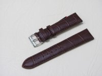 Коричневый кожаный ремешок из кожи теленка STAILER ORIGINAL 1552-2001 размер (20/18 мм), длина M (105 / 70 мм) с тиснением под кожу крокодила