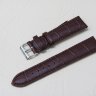 Коричневый кожаный ремешок из кожи теленка STAILER ORIGINAL 1552-2001 размер (20/18 мм), длина M (105 / 70 мм) с тиснением под кожу крокодила