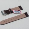 Коричневый кожаный ремешок из кожи теленка STAILER ORIGINAL 5282-2001 размер (20/18 мм), длина L (120 / 80 мм) с тиснением под кожу змеи