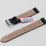 Черный кожаный ремешок из кожи теленка STAILER ORIGINAL 1601-1811 размер (18/16 мм), длина L (120 / 80 мм) с тиснением под кожу теленка