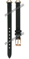 Черный кожаный ремешок Tissot T600041065, теленок, 8/8, розовая пряжка, для часов Tissot Femini-T T113.109.36.126.00